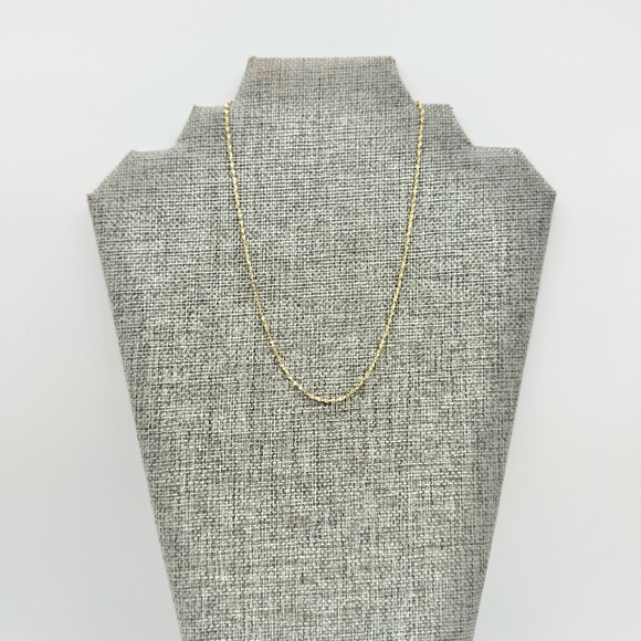 Vintage Yellow Gold Plated Mirror Rope Chain 14” Korea Dainty Twist Chain - Picture 4 of 8